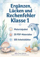 Vorschau - Arbeitsblätter - Ergänzen, Lücken und Rechenfehler Klasse 1 | Materialpaket | 20 PDFs mit 100 Arbeitsblättern - Deckblatt