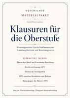 Vorschau - Arbeitsblätter - Geschichte Klausuren Oberstufe – Materialpaket Deutscher Bund, Kaiserreich & Kolonialismus - Deckblatt
