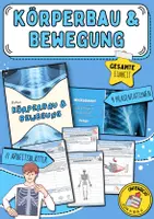Vorschau - Arbeitsblätter - Biologie | gesamte Einheit: "Körperbau & Bewegung“ | 17 Arbeitsblätter + Lösungen + 4 Präsentationen | Klasse 6, 7 und 8 - Deckblatt