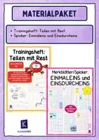 Vorschau - Unterrichtsreihen - Materialpaket: Trainingsheft Teilen mit Rest und Spicker/Merkblätter zum Einmaleins und Einsdurcheins - Deckblatt