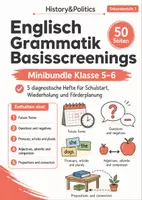 Vorschau - Arbeitsblätter - Englisch Grammatik Basisscreenings Klasse 5–6 - Deckblatt