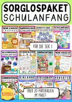 Vorschau - Arbeitsblätter - Schulanfang Sek 1 – großes Materialpaket für einen gelungenen Schulstart ins neue Schuljahr I Klasse 5 6 7 8 - Deckblatt