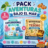 Vista previa - Juegos / Gamificación - PACK AVENTURAS BAJO EL MAR 🐠 | Actividades + Búsqueda del Tesoro - Portada