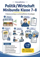 Vorschau - Arbeitsblätter - Politik Wirtschaft Minibundle Klasse 7–8 - Deckblatt