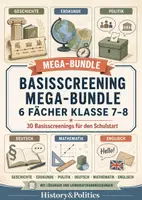 Vorschau - Arbeitsblätter - Basisscreening Mega-Bundle 6 Fächer Klasse 7–8 - Deckblatt