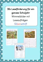 Vorschau - Arbeitsblätter - Materialpaket 30x Leseförderung, Wimmellesen für ein ganzes Schuljahr - Deckblatt