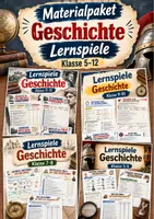 Vorschau - Arbeitsblätter - Materialpaket Geschichte – Lernspiele für Klasse 5–12 | 20 abwechslungsreiche Arbeitsblätter - Deckblatt