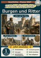 Vorschau - Stundenentwürfe - Ritter und Burgen im Mittelalter | Materialpaket - Deckblatt