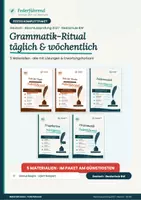 Vorschau - Stundenentwürfe - Grammatik-Ritual Deutsch 9/10 – Satz des Tages & Satz der Woche + Feldermodell + Fragekarten | Federführend - Deckblatt