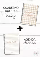 Vista previa - Para docentes: organización, planificación y formación - Cuaderno profesor vichy + agenda diaria - Portada