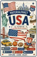 Vorschau - Arbeitsblätter - Materialpaket USA - Deckblatt
