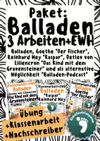 Vorschau - Arbeitsblätter - Materialpaket Klassenarbeiten „Balladen“ - Deckblatt