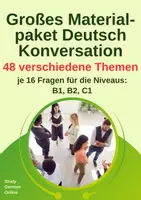 Vorschau - Stundenentwürfe - DAF/DAZ Materialpaket - 𝟒𝟖 Konversationsthemen B1,B2, C1, Daf, Daz, Konversation, Deutsch, Sprechübung - Deckblatt