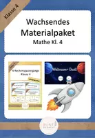 Vorschau - Stationenlernen - Wachsendes Materialpaket Mathe Kl. 4 - Deckblatt