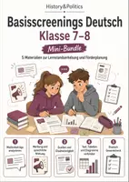 Vorschau - Arbeitsblätter - Basisscreening Deutsch Klasse 7–8 Mini-Bundle - Deckblatt