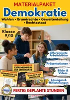 Vorschau - Arbeitsblätter - Demokratie Materialpaket – Wahlen, Grundrechte & Medien | Politik Klasse 9–10 - Deckblatt
