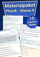 Vorschau - Arbeitsblätter - Materialpaket - Physik Klasse 8 - Arbeitsblätter - Deckblatt