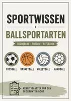Vorschau - Arbeitsblätter - Sportwissen – Ballsportarten | Rechercheaufträge & Sporttheorie - Deckblatt