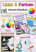 Vorschau - Arbeitsblätter - Licht & Farben: Optik, Lichtbrechung, Reflexion & Farbenlehre - Deckblatt