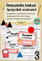 Vorschau - Arbeitsblätter - Übungshefte Deutsch (Klasse 3) - wachsendes Sparpaket - Deckblatt
