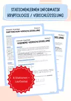 Vorschau - Arbeitsblätter - Kryptologie & Verschlüsselung – Komplettes Stationenlernen (Informatik Klasse 6–8) - Deckblatt