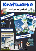 Vorschau - Arbeitsblätter - Kraftwerke Materialpaket: Erneuerbare Energien, Atomkraft, fossile Energien, Stromversorgung & Energiewende - Deckblatt