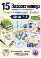 Vorschau - Arbeitsblätter - 15 Basisscreenings Deutsch Mathe Englisch Klasse 7–8 - Deckblatt