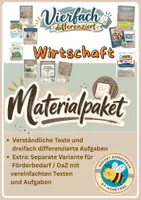 Vorschau - Arbeitsblätter - Wirtschaft - Wachsendes Materialpaket - Vierfach differenziert / Einfache Sprache - Deckblatt