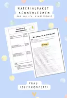 Vorschau - Arbeitsblätter - Materialpaket Kennenlernen - Einzelperson und Klasse - Deckblatt