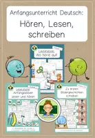 Vorschau - Arbeitsblätter - Materialpaket Deutsch Anfangsunterricht: Hören, Lesen & Schreiben - Deckblatt