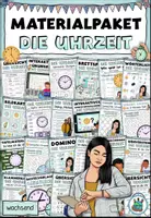 Vorschau - Spiele - DaZ - Materialpaket „Die Uhrzeit“ DaZ / DaF / Mathe - Deckblatt