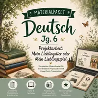 Vorschau - Arbeitsblätter - Projektarbeit: Powerpoint-Präsentation Lieblingstier/-spiel_Materialpaket - Deckblatt