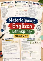 Vorschau - Arbeitsblätter - Materialpaket Englisch Klasse 5–12 | 20 abwechslungsreiche Lernspiele & Arbeitsblätter - Deckblatt