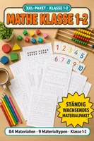 Vorschau - Stundenentwürfe - Mathe Klasse 84-2 XXL Paket – 84 Materialien: Zahlen, Rechnen & Einmaleins - Deckblatt