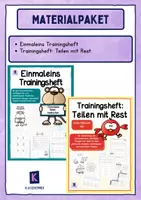 Vorschau - Unterrichtsreihen - Materialpaket: Trainingsheft Einmaleins + Trainingsheft Teilen mit Rest - Deckblatt