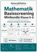 Vorschau - Arbeitsblätter - Mathematik Basisscreening Minibundle Klasse 5–6 - Deckblatt