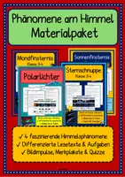 Vorschau - Unterrichtsreihen - Sonnenfinsternis, Mondfinsternis, Sternschnuppe, Polarlichter - Deckblatt