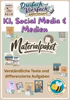 Vorschau - Arbeitsblätter - KI, Social Media & Medien - Wachsendes Materialpaket - dreifach / vierfach differenziert - Deckblatt