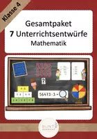 Vorschau - Stundenentwürfe - XXL Materialpaket Unterrichtsentwürfe Mathematik Klasse 4 - Deckblatt
