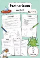 Vorschau - Arbeitsblätter - Lautlesen Weltall Klasse 1 - 4 - Deckblatt