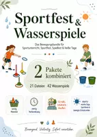 Vorschau - Spiele - Sportfest & Wasserspiele – großes Spiele-Bundle für Sportunterricht, Sportfest, Schulfest & heiße Tage im Sommer | wenig Material & Vorbereitung - Deckblatt