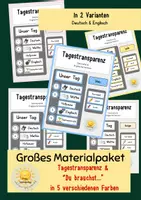 Vorschau - Präsentationen/Tafelbilder - Materialpaket Tagestransparenz & „Du brauchst“ – Tagesablauf, Unterricht & Materialien | 5 Farben - Deckblatt