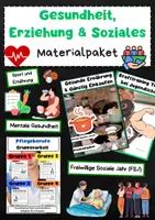 Vorschau - Arbeitsblätter - Gesundheit, Erziehung & Soziales Materialpaket: Ernährung, Pflegeberufe, soziale Identität & Berufsorientierung - Deckblatt