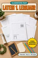 Vorschau - Arbeitsblätter - Latein 1. Lernjahr Paket – 17 Materialien: Deklinationen, esse & Forum Romanum - Deckblatt