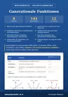 Vorschau - selbst erstellte Cliparts/Grafiken - Kapitel 1-8 kompletter Selbstlernkurs zu ganzrationalen Funktionen - Deckblatt