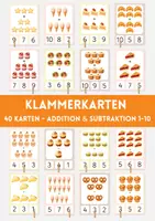 Vorschau - Stationenlernen - Klammerkarten Addition & Subtraktion im ZR 10 (40 Rechenkarten) - Materialpaket; Mathe für Vorschule & 1.Klasse. - Deckblatt