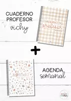 Vista previa - Para docentes: organización, planificación y formación - Cuaderno profesor vichy + agenda semanal - Portada