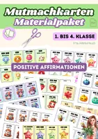 Vorschau - Mal- und Bastelvorlagen - Materialpaket Mutmachkarten Klasse 1–4 | Positive Affirmationen & Sprüche - Deckblatt