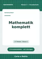Vorschau - Arbeitsblätter - Mathematik komplett — Klasse 3 · 170 Arbeitsblätter mit Lösungen - Deckblatt