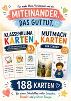 Vorschau - Mal- und Bastelvorlagen - 💛 188 Klassenklima- & Mutmach-Karten | Empathie, Respekt & positives Miteinander ✨ - Deckblatt